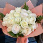 20 white roses - dazzling white